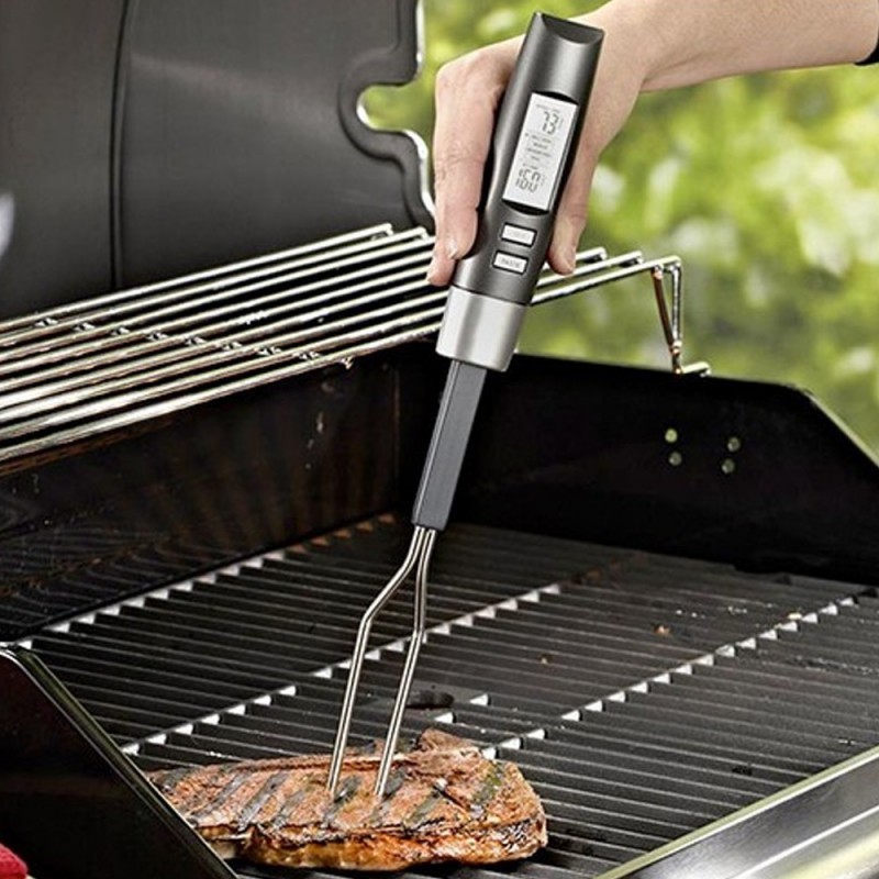 Termometru digital pentru carne, afisaj LED, functie dubla, sonda, otel inoxidabil - imagine 11